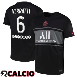 Terza Maglia Paris PSG (VERRATTI 6) Terza Nero 2021/2022