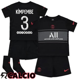 Terza Maglia Paris PSG (Kimpembe 3) Bambino Terza Nero 2021/2022