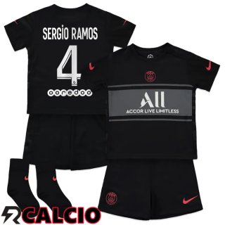 Terza Maglia Paris PSG (SERGIO RAMOS 4) Bambino Terza Nero 2021/2022