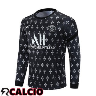 Felpa Allenamento Paris PSG Nero Bianco 2021/2022