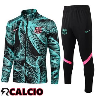 Insieme Tuta Calcio - Giacca FC Barcellona Verde Nero 2021/2022