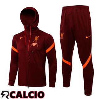 Giacca Con Cappuccio Tuta Calcio FC Liverpool Rosso 2021/2022