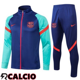 Insieme Tuta Calcio - Giacca FC Barcellona Blu Verde 2021/2022