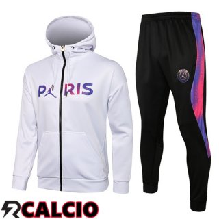 Giacca Con Cappuccio Tuta Calcio JORDAN Paris PSG Bianco Viola 2021/2022