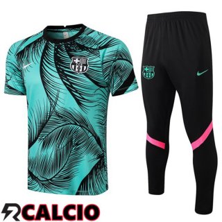 T Shirt Allenamento FC Barcellona + Pantaloni Verde 2021/2022