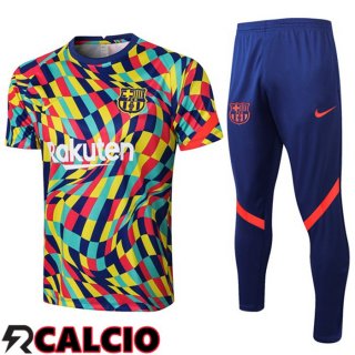 T Shirt Allenamento FC Barcellona + Pantaloni Giallo Blu 2021/2022
