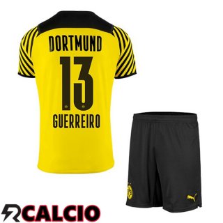 Prima Maglia Dortmund BVB (Guerreiro 13) Bambino Giallo 2021 2022