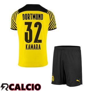 Prima Maglia Dortmund BVB (Kamara 32) Bambino Giallo 2021 2022