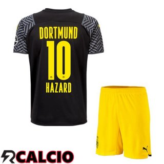 Seconda Maglia Dortmund BVB (Hazard 10) Bambino Nero 2021 2022