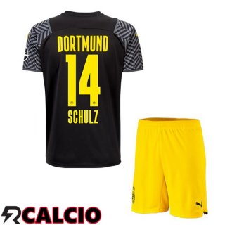Seconda Maglia Dortmund BVB (Schulz 14) Bambino Nero 2021 2022