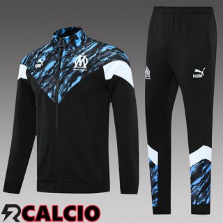 Tuta Calcio Bambino Marsiglia Nero Blu 2021/2022