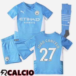Prima Maglia Manchester City (João Cancelo 27) Bambino Azzurro 2021/2022