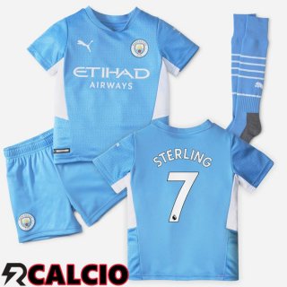 Prima Maglia Manchester City (STERLING 7) Bambino Azzurro 2021/2022