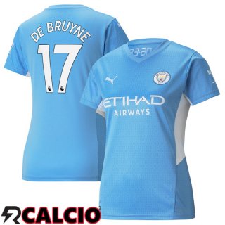 Prima Maglia Manchester City (DE BRUYNE 17) Donna Azzurro 2021/2022
