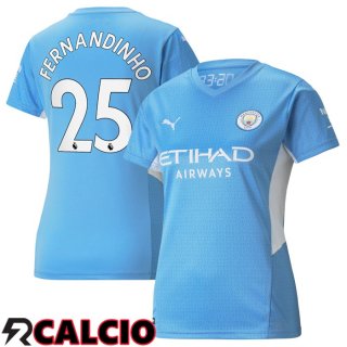 Prima Maglia Manchester City (FERNANDINHO 25) Donna Azzurro 2021/2022