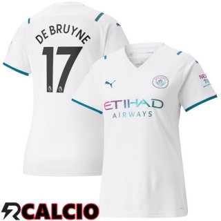 Seconda Maglia Manchester City (DE BRUYNE 17) Donna Bianco 2021/2022