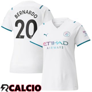 Seconda Maglia Manchester City (Bernardo 20) Donna Bianco 2021/2022