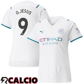 Seconda Maglia Manchester City (G.JESUS 9) Donna Bianco 2021/2022