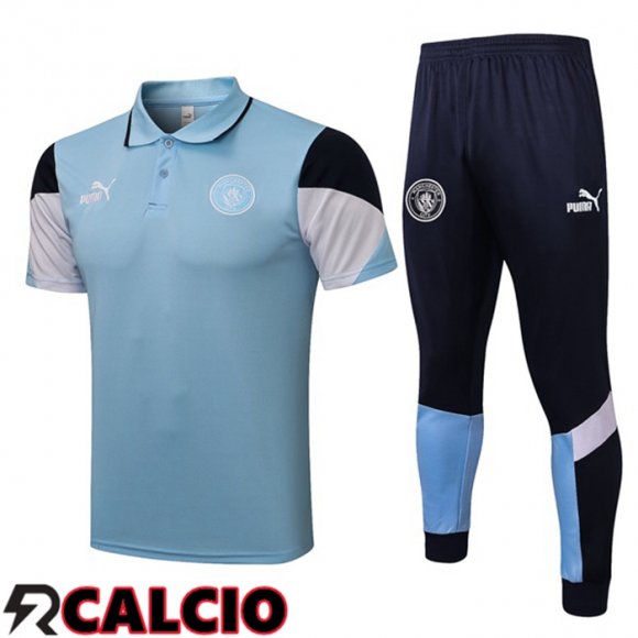 Maglia Polo Manchester City + Pantaloni Blu 2021/2022