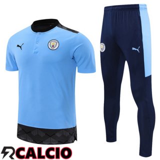 Maglia Polo Manchester City + Pantaloni Blu 2021/2022