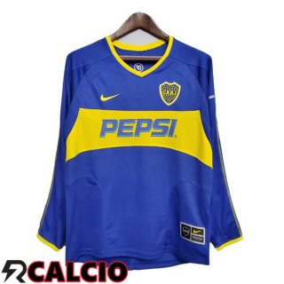 Prima Maglia Boca Juniors Retro Manica Lunga Blu 2003-2004