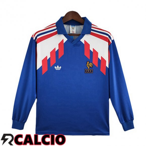 Prima Maglia Francia Retro Manica Lunga Blu 1988-1990