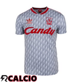 Seconda Maglia FC Liverpool Retro Grigio 1989-1991